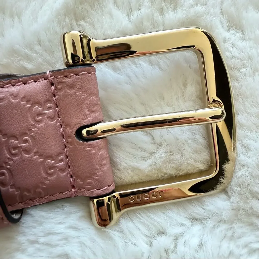 Gucci GG Marmont pink leather belt size 85/34 Authentic Retail 650$